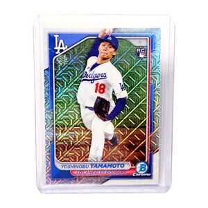 YOSHINOBU YAMAMOTO Mega Box Mojo Chrome Refractor Bowman #36 LA Dodgers 2024 NM!